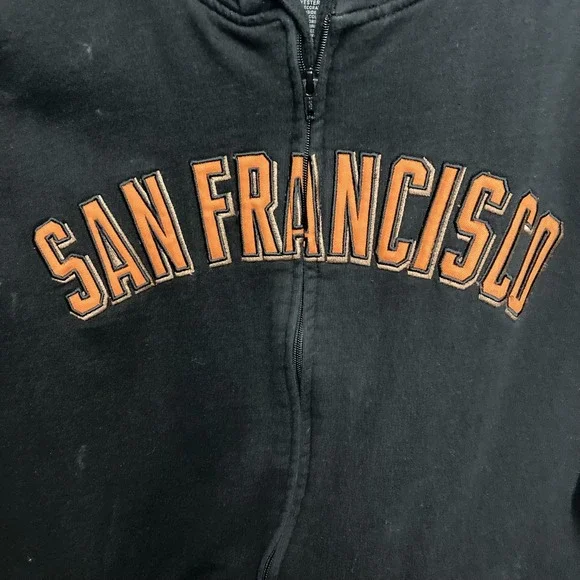 San Francisco Giants Hoodie Men's XXL Black MLB Baseball Stitches Full Zip Heavy - Picture 2 of 9